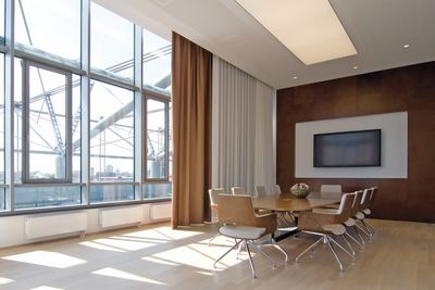 Curtain Systems, SG 5600, Colorama 2, Room shot ""Office Gehrke econ in the Torhaus", Hannover, Germany, Wave